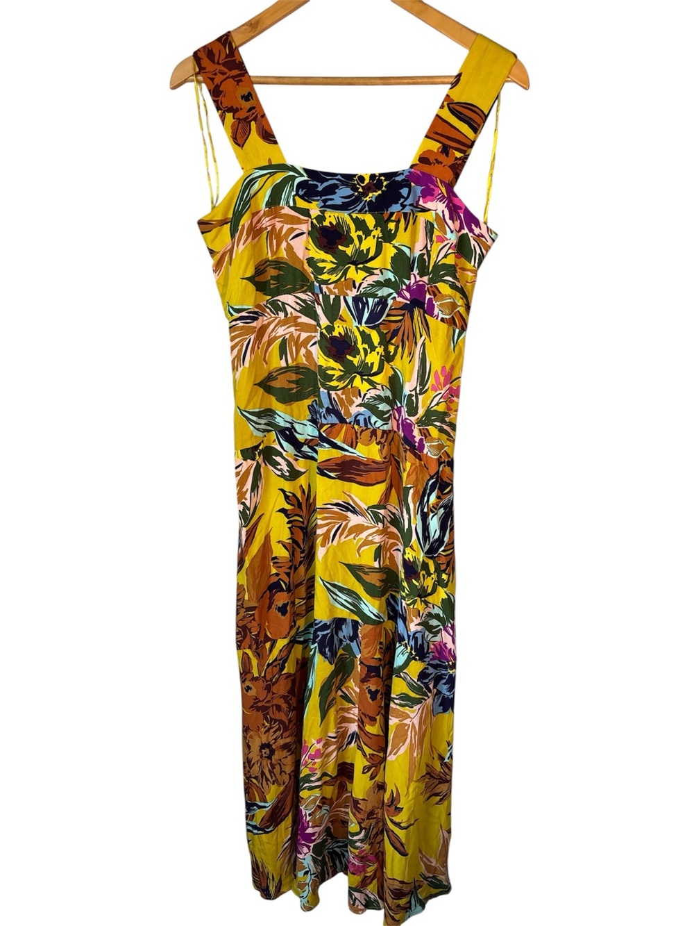 Vince Camuto Multi Color Halter Top Floral Square Neck Dress Size Small Resort